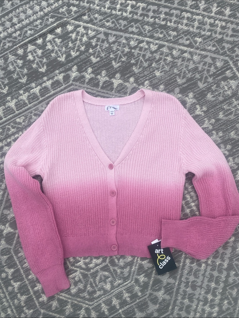 Art class pink ombre cardigan